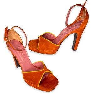 SERGIO ROSSI Orange Suede high heel sandals